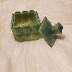 🎁3/$30 Handmade Green Geometric Resin Trinket Box (Flaws)